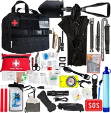 Emergency Survival Kit with First Aid Gears and Supplies - EDC Go Bugout Bag - G