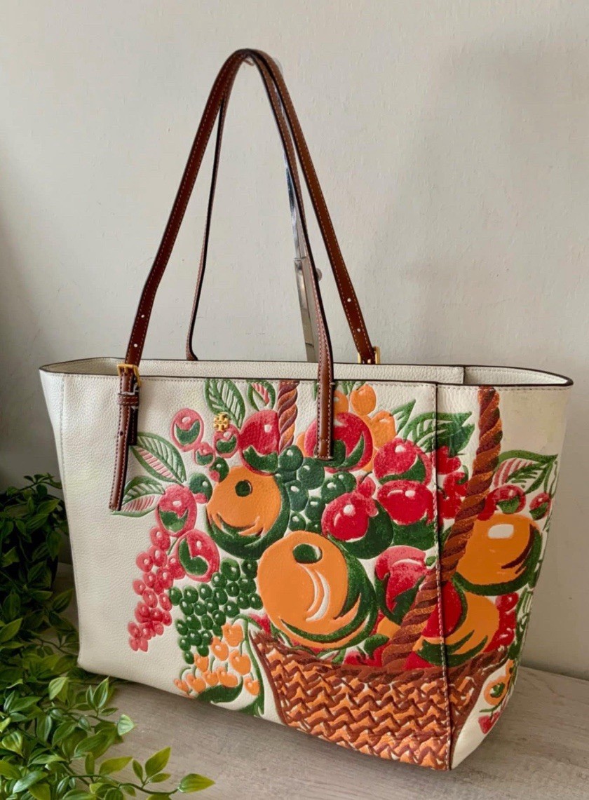 極美品 Tory Burch フルーツバスケット NWT TORY BURCH EMERSON LARGE “FRUIT BASKET” TOTE BAG | eBay