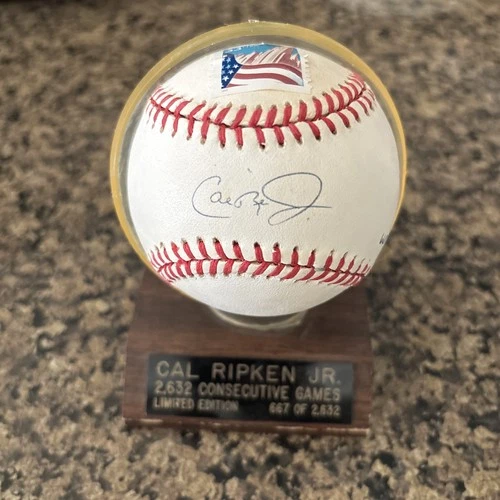 CAL RIPKEN JR Autographed Signed Baseball ~ Flag Stamp & #667-2632