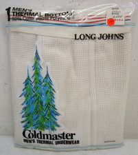 VTG 1970's-80's NOS COLDMASTER MEN'S THERMAL BOTTOM UNDERWEAR LONG JOHNS SZ XL