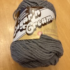 lily sugar n cream cotton 2.5 oz, gray overcast color Yarn