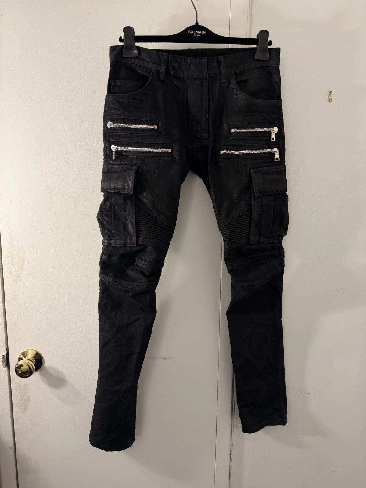 Balmain — Balmain Waxed Cargo Denim
