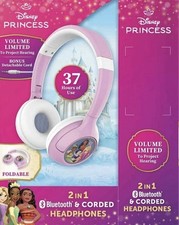 Disney Princess Headphones Bluetooth  Corded Kid Safe Volume Limiting New InBox