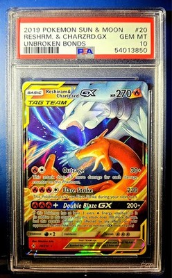 ポケモンカードゲーム Reshiram & Charizard GX PSA 10 Pokemon PSA10 Reshiram & Charizard GX Ultra Rare 2019 20/214