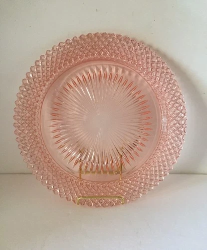 Anchor Hocking Glass Pink Miss America Vintage 10.25" Dinner Plate 1935-1938