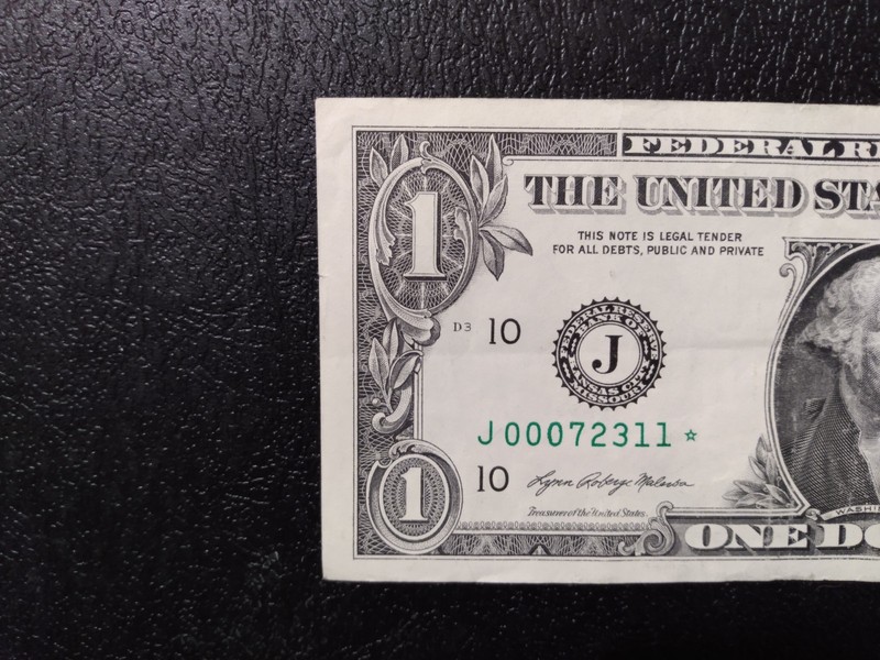 2021  dollar BILL, LOW  serial number +low print run 500 K {J 00073211*} RARE