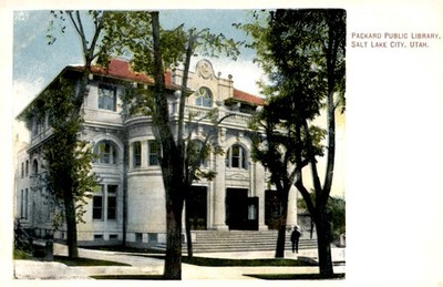 Packard Public Library, Salt Lake City, Utah, 1909 Postcard
