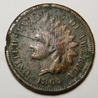1864L Indian Head Cent Penny Pointed Bust   "Actual Coin Pictured"