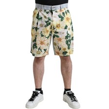 Pantalones Cortos DOLCE & GABBANA Multicolor Estampado Floral Denim Bermuda IT50/W36/L 1100usd