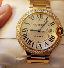 Cartier Ballon Bleu 42MM 18k Rose Gold Factory Diamond  WE9008Z3 Watch, with Box