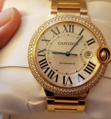 Cartier Ballon Bleu 42MM 18k Rose Gold Factory Diamond