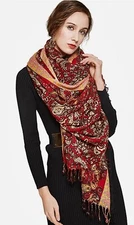 NWT DANA XU Shawl Wrap 100% wool 42”x 96"