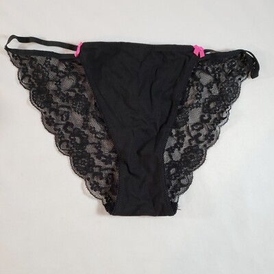 Victoria's Secret PINK Lace Back Extra Low Rise String Bikini Large ...