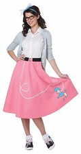 50's Poodle Skirt Women Adult Costume Pink