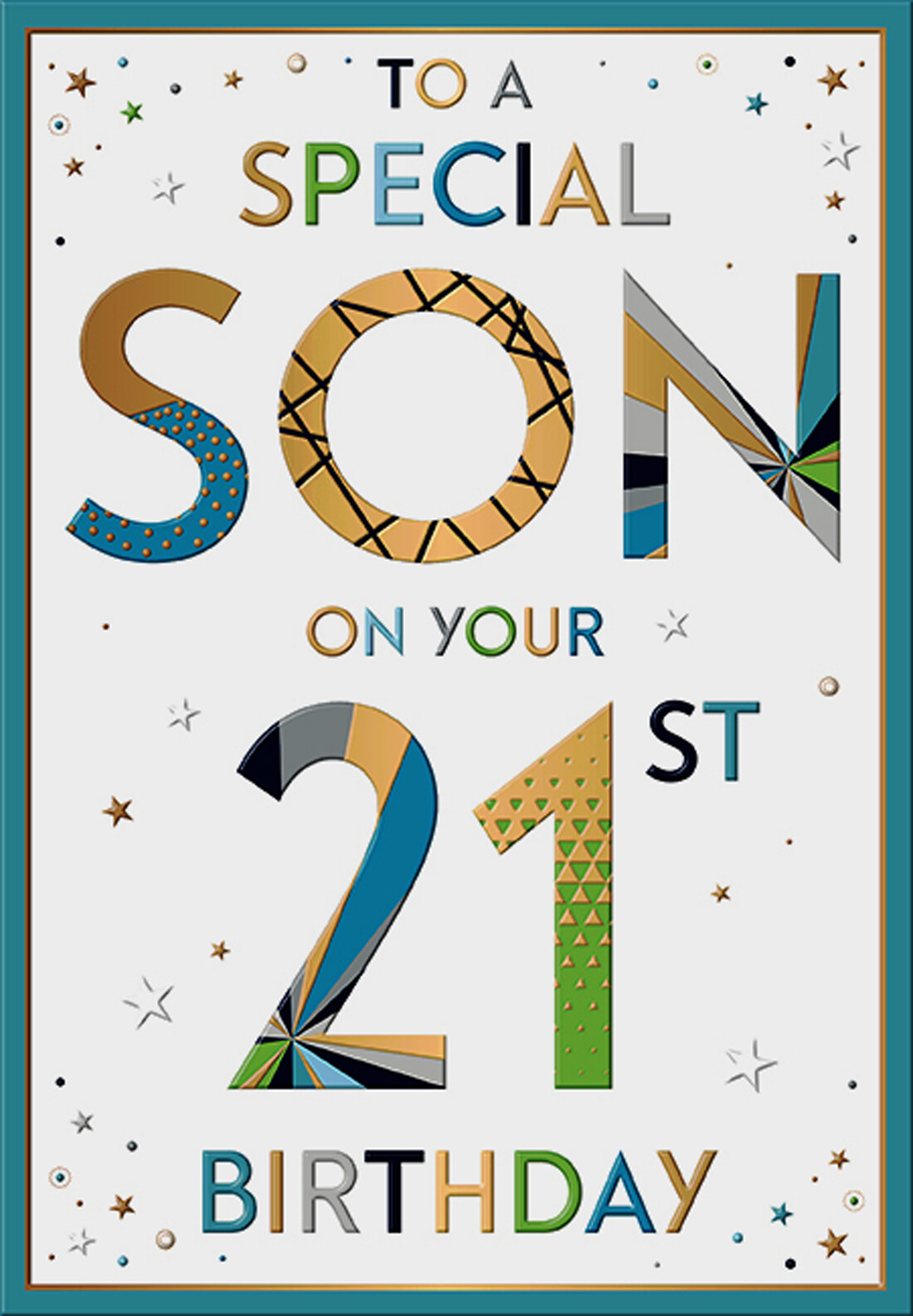 Son Happy 21st Birthday Greeting Card By Words and Wishes
