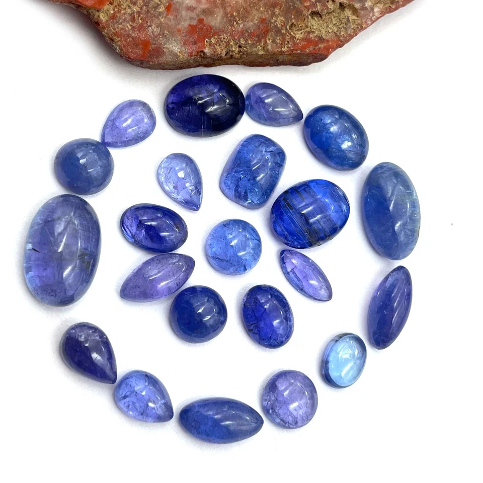 Natural Tanzanite Mix Shape Cabochon Loose Gemstone 18-20 Pcs 6*8-8*15 mm 50 CT - Image 3 of 4