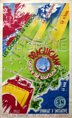 Affche vntage Voyage, Pyrénées, sk, montagne, hver, poster vntage