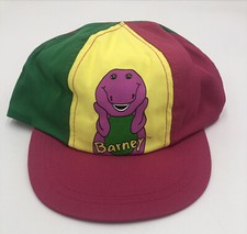 Vintage 90  s Barney Purple Dinosaur Girl  s Party Baseball Hat Youth Size