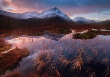 Landscape nature water snow mountains scotland uk lake Custom Gaming Mat Desk