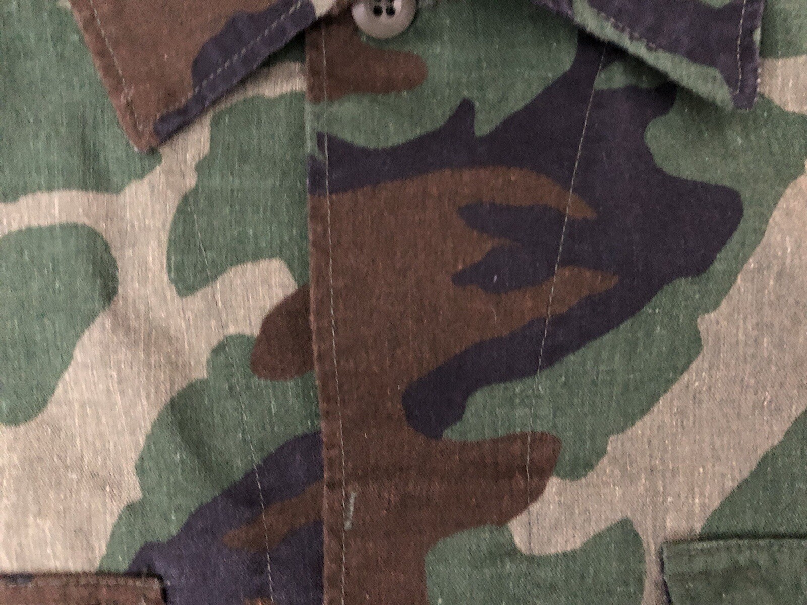 US Army Woodland Camouflage BDU 1982 Elvis Collar Large Short Mint ...