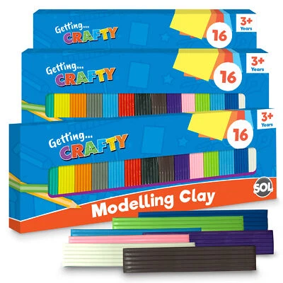 SOL 32-64pk Kids Modelling Clay Set 16 Colour Plasticine Putty Strips Children Craft