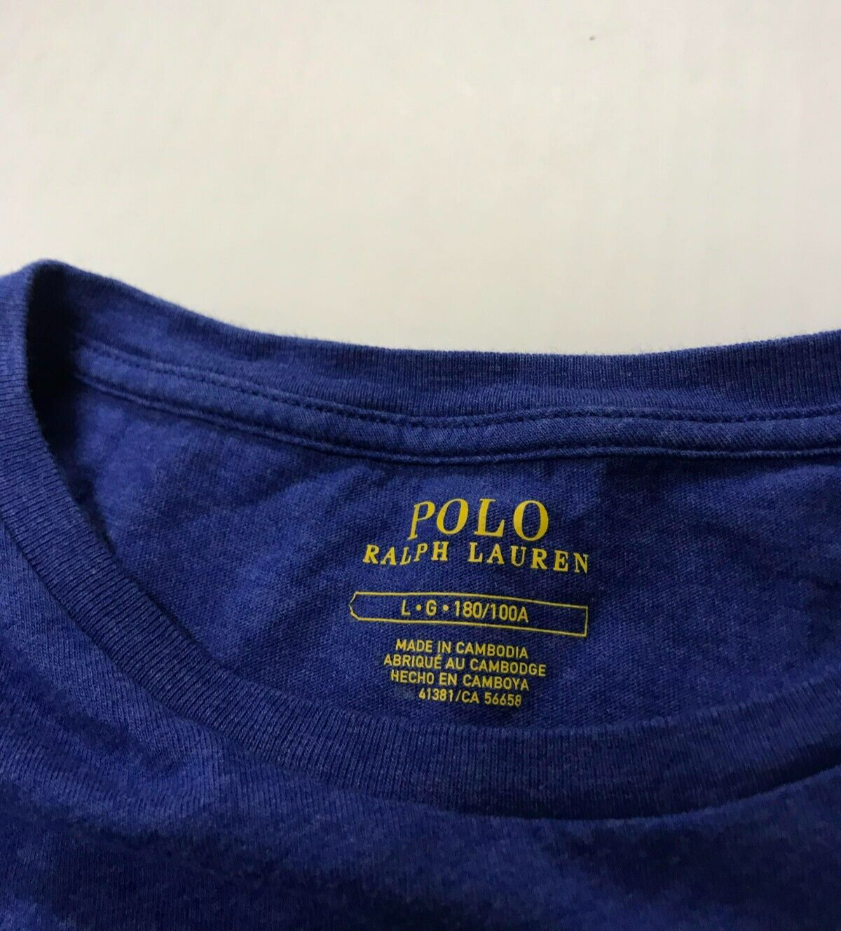 Polo Ralph Lauren maglietta manica corta blu uomo taglia large logo pony