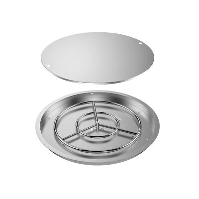 Skyflame 31'' x 31'' Round Stainless Steel DIY Drop-in Firepit System Assembly ...