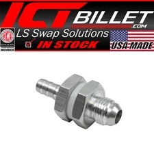 -6AN Straight to 5/16" Hose Barb Double Fuel Pump Tank Fitting Bulkhead Adapter