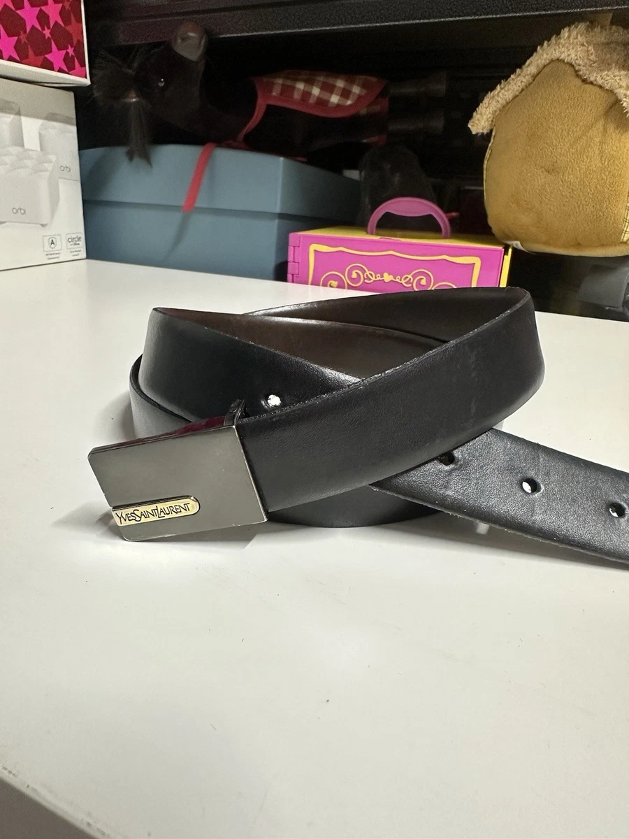RARE‎ VTG Yves Saint Laurent Designer YSL Black Leather Studded Gem Belt 2816 Sm Saint Laurent Wide Belts for Women for sale | eBay main image 4