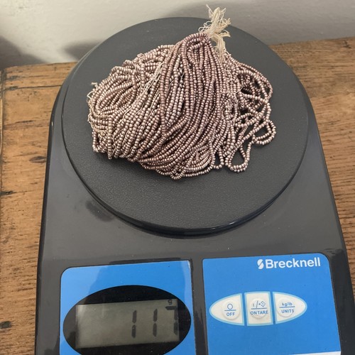 Micro Seed Beads Hank Pale Flesh Pink Mauve Antique Vintage 1mm