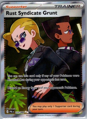 Rust Syndicate Grunt 112/084 ME05: Pitch Black - Pokemon Card - NM