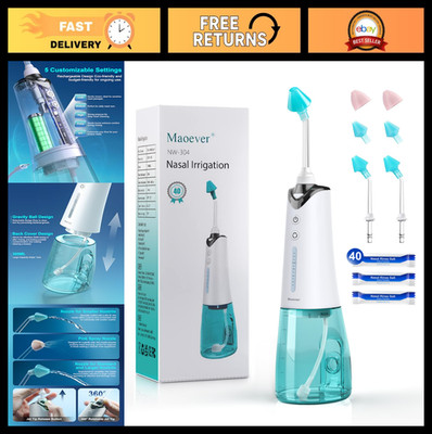 Cordless Nasal Irrigation System for Sinus Relief, Electric Neti Pot with 6 Tips