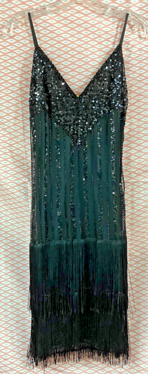 knee length dresses for ladies 1920s Art Deco Beaded Mini Dress