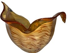 (…7) Ciotola in cristallo bianco di Murano fatta a mano in Italia