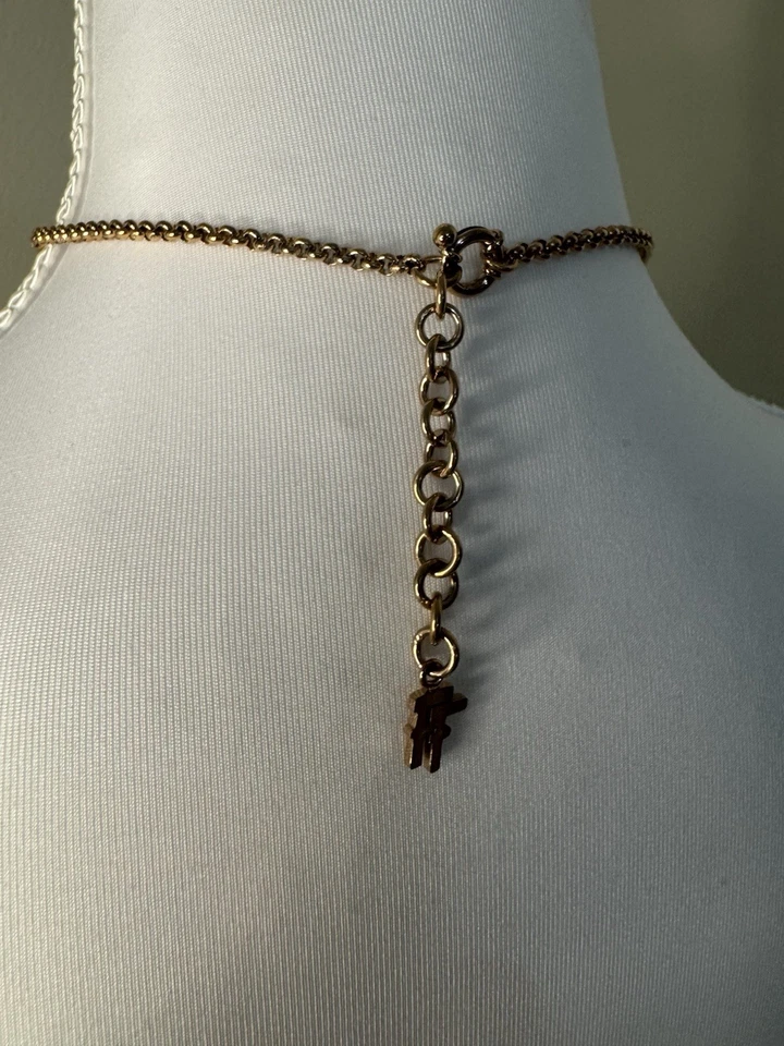 Colar Folli Follie feminino ouro rosa pingente circular novo sem etiquetas  - Imagem 3 de 4