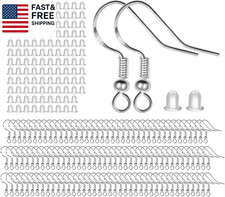 925 Sterling Silver Earring Hooks 120 PCS/60 Pairs, Ear Wires Fish Hooks, Hypo-A