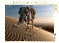 Calvendo Puzzle Desert Elephant | 1000 Pieces, Finished Size 25.2 × 18.9 In (64