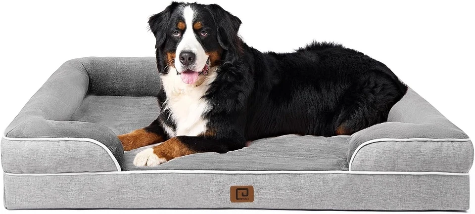 Cama de cachorro XL impermeável de espuma com memória para cães grandes - Imagem 3 de 4