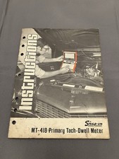Genuine Original Snap On MT418 Tach Dwell Meter Tester Instruction Book 