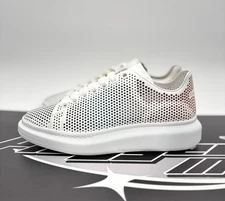Size 41 (8 US) Alexander McQueen Oversized Perforated ' White Multicolor ' | NEW