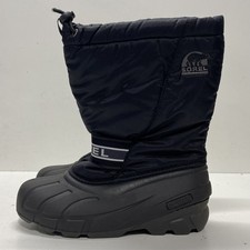 Sorel Cub Black Winter Snow Boots Kids Youth NY1799-011 Size 5