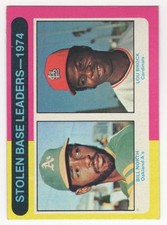 1975 Topps 1974 Stolen Base Leaders - Bill North / Lou Brock Oakland