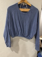 Offline by Aerie long sleeve blue cropped pullover sweater womens size M