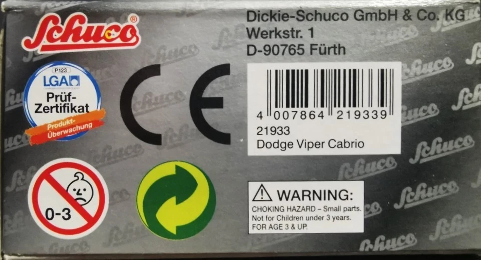 SCHUCO 21933 DODGE Viper RT/10 Cabriolet - Immagine 2 di 4