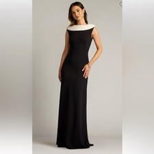 New Tadashi Shoji Plaza Drape Back Gown