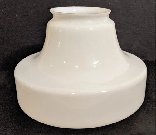 Vintage 7"x8" White Milk Glass Art Deco Schoolhouse Kitchen Lamp Shade 4" Fitter