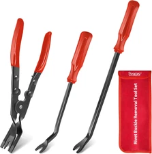 3 Pcs Auto Clip Pliers Set and Fastener Remover,Car Trim Rivet Removal Pry Tool