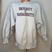 Vtg 1980s University Massachusetts Sweatshirt Champion Reverse Weave UMass 80s