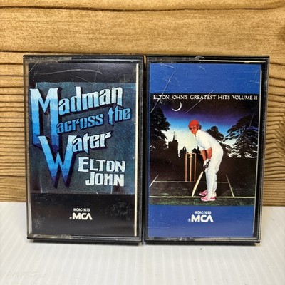 Elton John 2 Cassette Tape Lot - Greatest Hits ii & Madman Acros The Water 1977