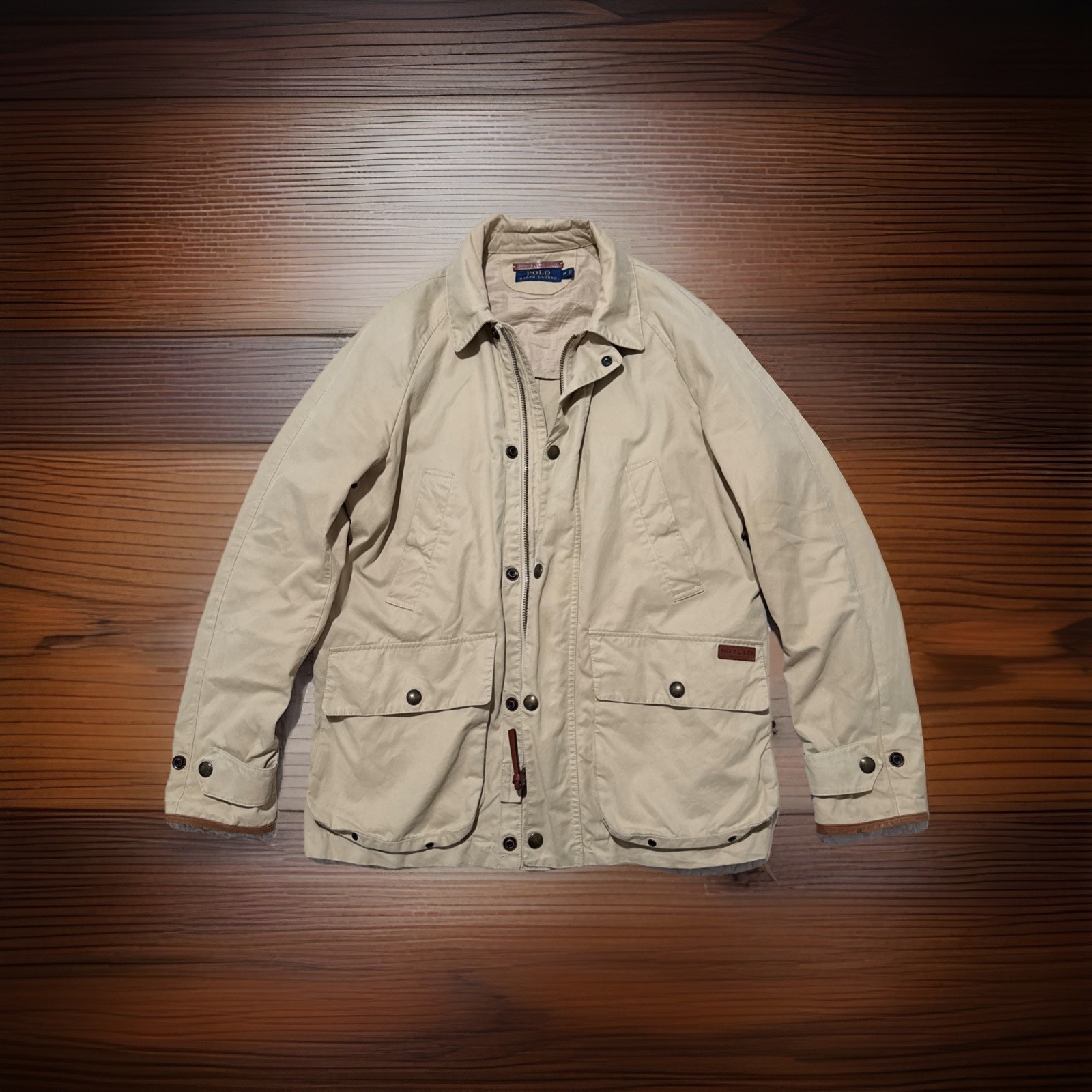 Polo RALPH LAUREN Military/Field Cotton/Leather Jacket/Coat Men’s Size Medium